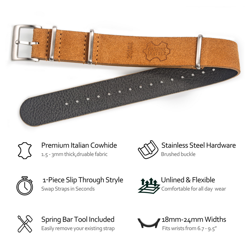 HEMSUT Genuine Leather Watch B - Tropic Strap Vintage 评论和价格