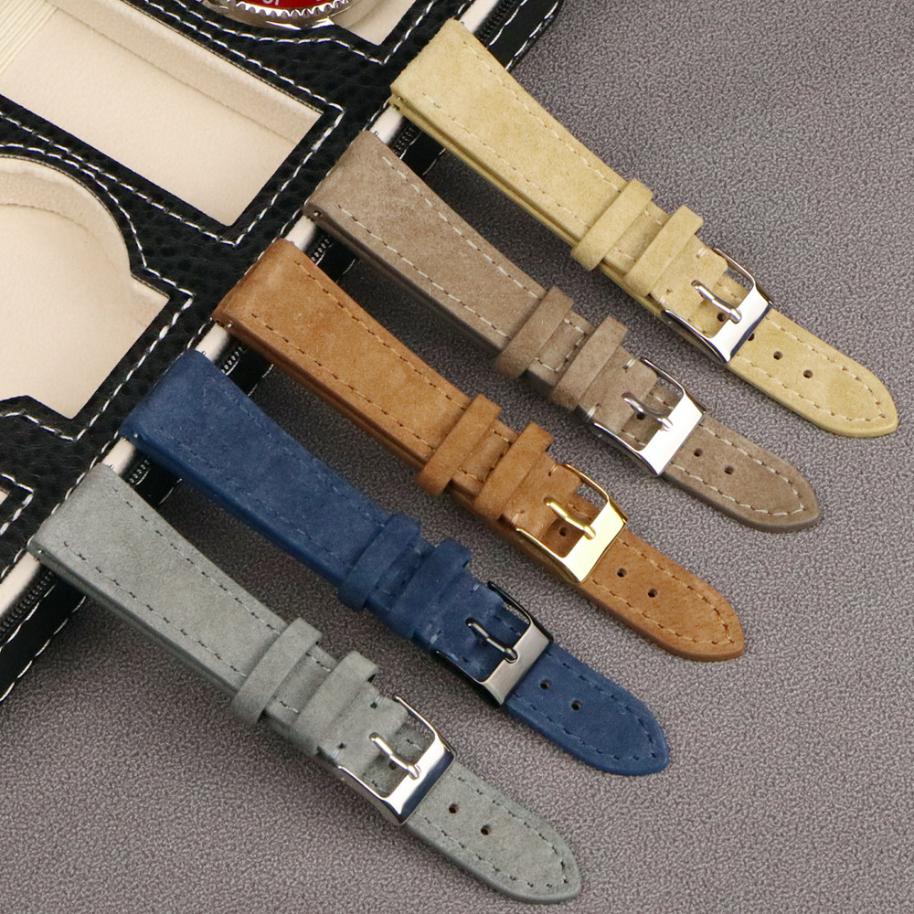 Premium Leather Suede Watch St - Leather Strap Quick Release 评论和价格