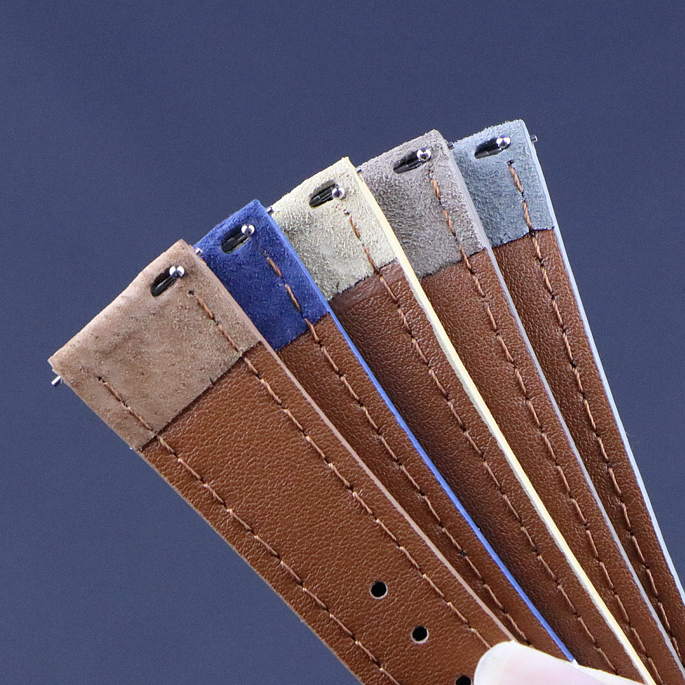 Premium Leather Suede Watch St - Leather Strap Quick Release 评论和价格