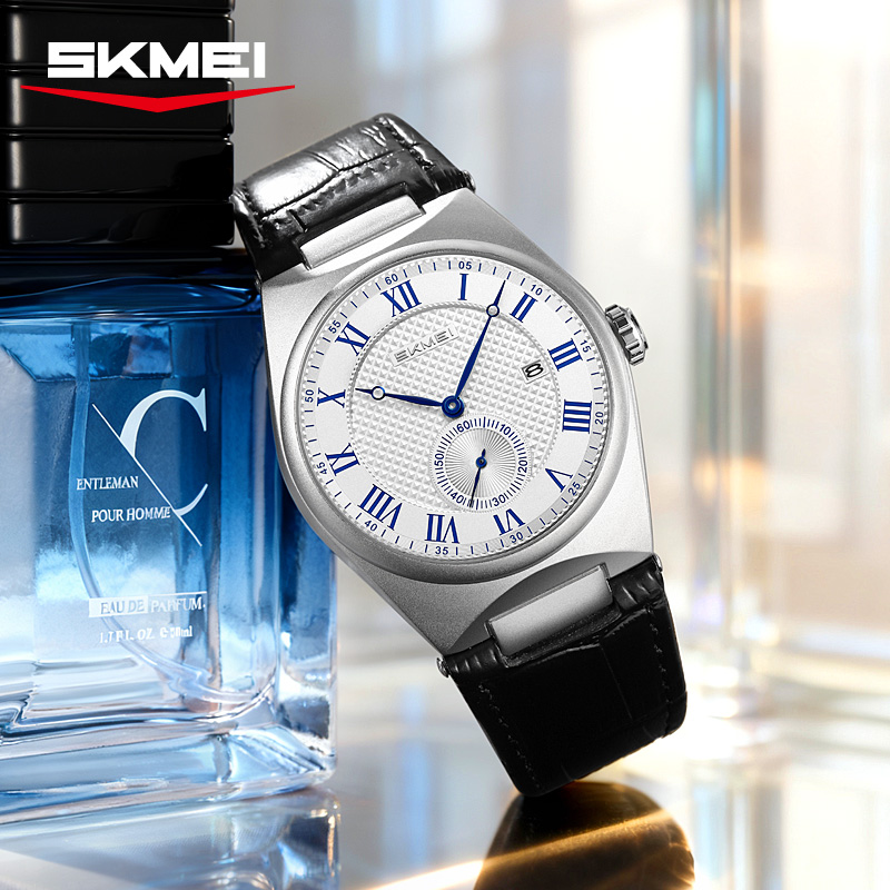 SKMEI 9390 Elegant Men's Quart - Leather Watch Band Men 评论和价格