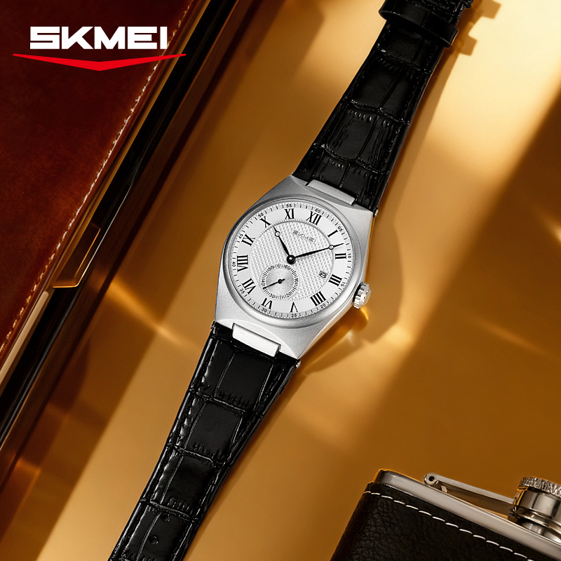 SKMEI 9390 Elegant Men's Quart - Leather Watch Band Men 评论和价格