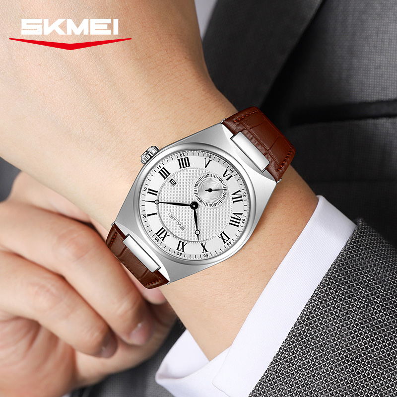 SKMEI 9390 Elegant Men's Quart - Leather Watch Band Men 评论和价格