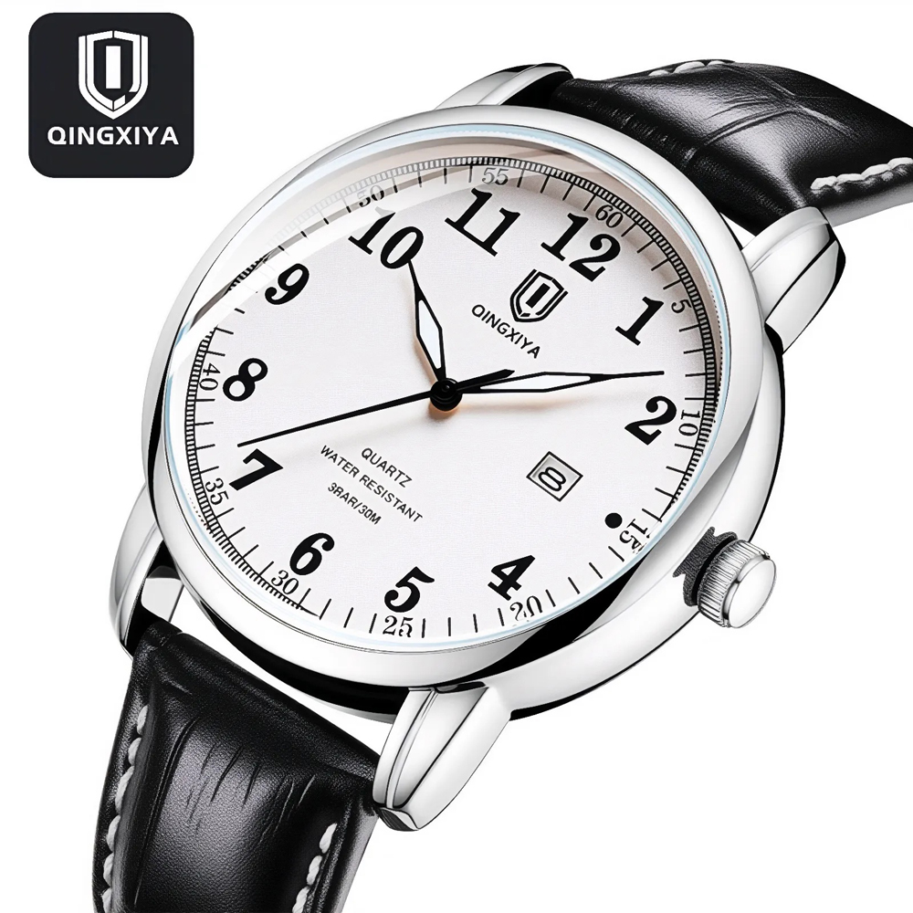 QINGXIYA Business Mens Watches - Leather Watch Band Men 评论和价格