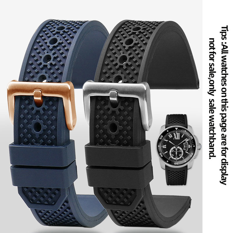 Fluororubber Watch Strap 23mm  - Cartier Watch Tank 评论和价格