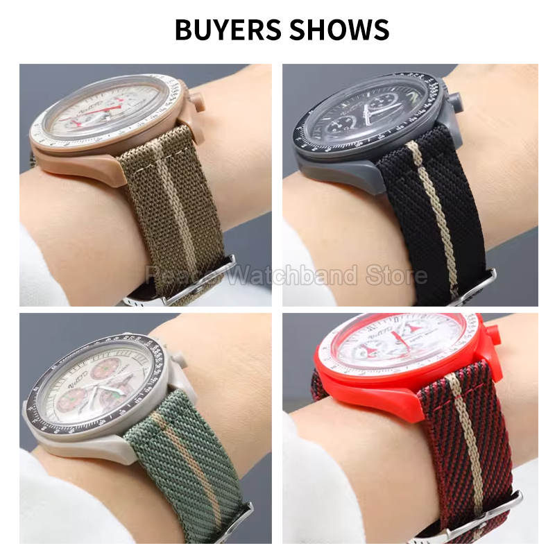 20 22mm Khaki Blue Red Nylon B - Nato Strap Nylon 评论和价格
