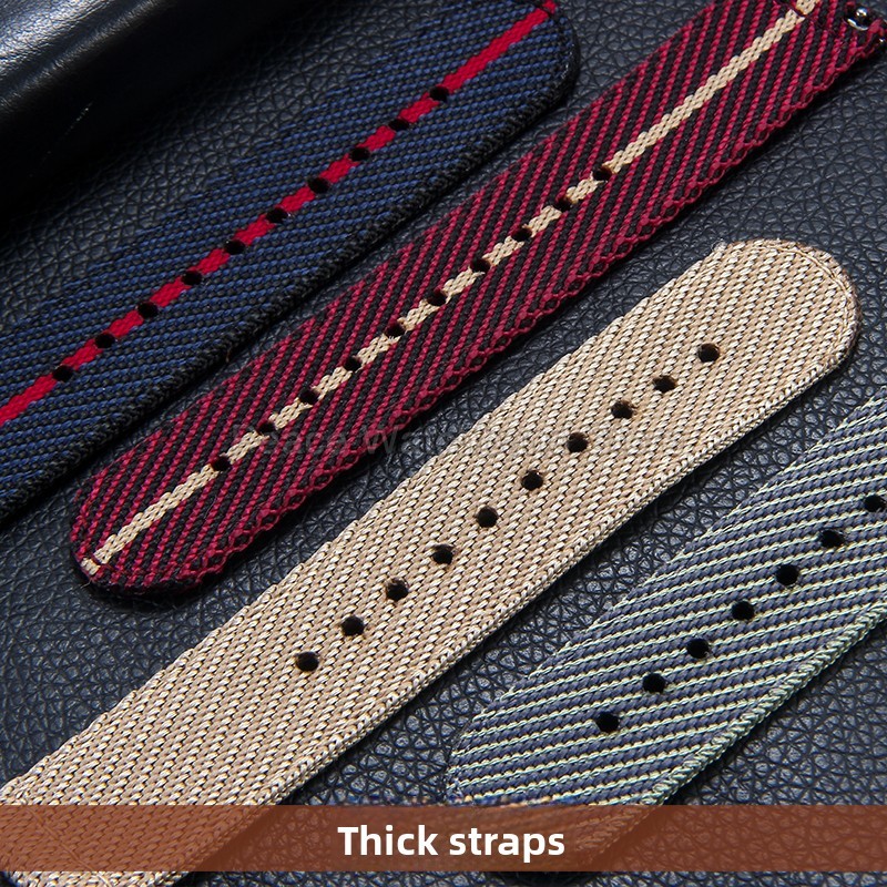 20 22mm Khaki Blue Red Nylon B - Nato Strap Nylon 评论和价格